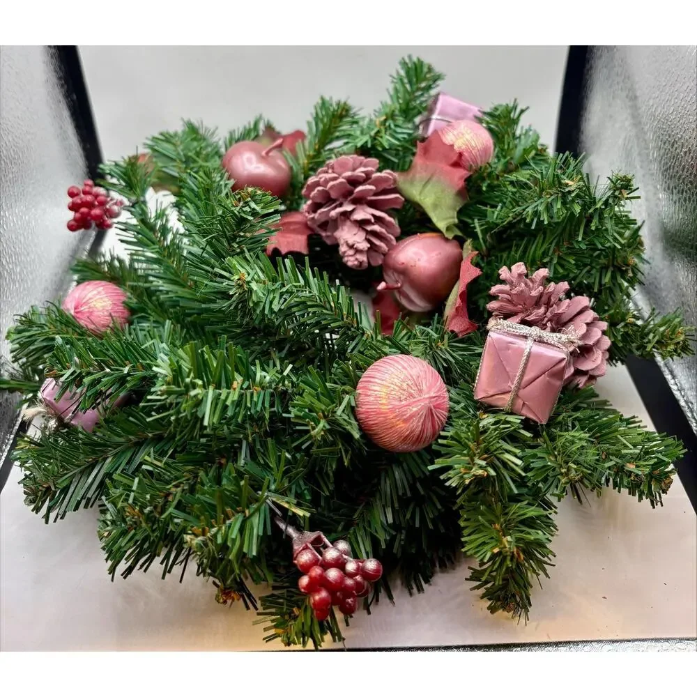 Christmas Candle Ring Centerpiece Wreath set of 2